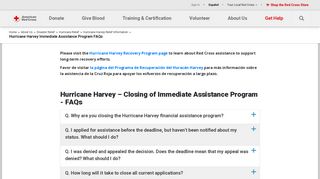 Hurricane Harvey Immediate Assistance Program - American Red Cross