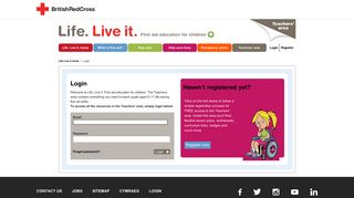 Login | British Red Cross - Life. Live it. First aid education for children