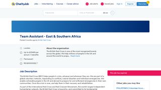 Team Assistant - East & Southern Africa | British Red Cross | London ...