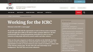 Working for the ICRC | International Committee of the Red Cross