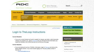 Login to TheLoop Instructions | Red Deer College