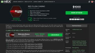 Red Flush Casino Review - Get €/$1000 FREE Money + 100 Free Spins