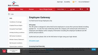 Employee Gateway | Information | Red Funnel