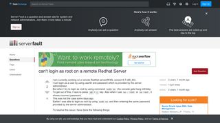 can't login as root on a remote Redhat Server - Server Fault