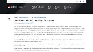 Welcome to Red Hat Learning Subscription! - Red Hat Customer Portal