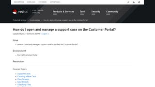 How do I open and manage a support case on the Customer Portal?