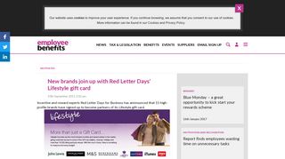 New brands join up with Red Letter Days' Lifestyle gift card ...