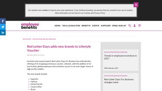 Red Letter Days adds new brands to Lifestyle Voucher - Employee ...
