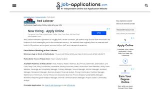 Red Lobster Application, Jobs & Careers Online - Job-Applications.com