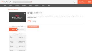 Red Lobster - MyPoints: Your Daily Rewards Program