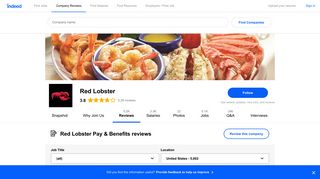 Working at Red Lobster: 1,111 Reviews about Pay & Benefits | Indeed ...