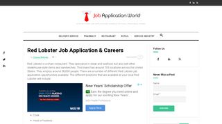 Red Lobster Job Application & Careers | Job Application World