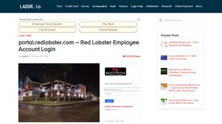 portal.redlobster.com - Red Lobster Employee Account Login - Ladder Io
