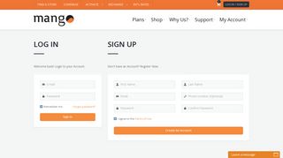 Log In / Sign Up Log In - My Mango Mobile