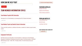 Team Member Information - Browse Red Robin Royalty ® Topics