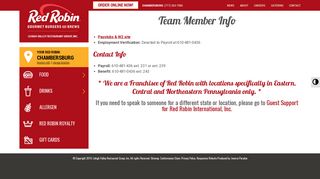 Team Member Info | Red Robin