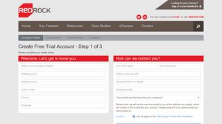 Create Free Trial Account - Step 2 of 3 - - Red Rock Online Training