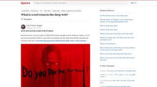 What is a red room in the deep web? - Quora