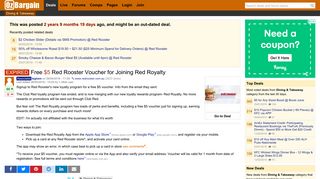Free $5 Red Rooster Voucher for Joining Red Royalty - OzBargain