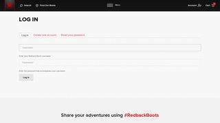 Log in | Redback Boots®
