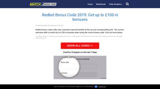 Redbet Bonus Code 2019: Get up to £100 in bonuses