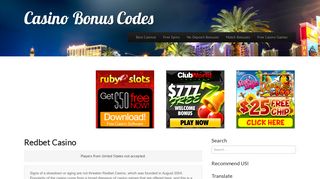 Redbet Casino no deposit bonus codes