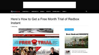 How to Get a Free Month Trial of Redbox Instant - TechNorms