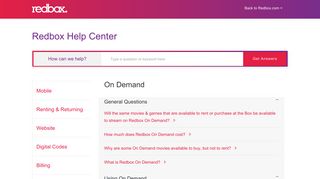 On Demand - Redbox Help Center - Service