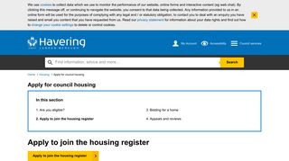 Apply to join the housing register | Apply for council housing | The ...