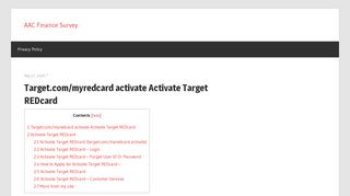 Target RED Card Login - AAC Finance Survey