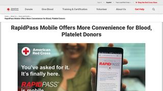 RapidPass Mobile Offers More Convenience for Blood, Platelet Donors
