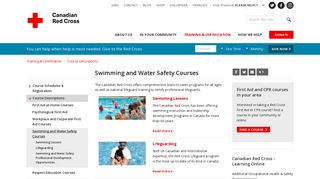Swimming and Water Safety Courses - Canadian Red Cross