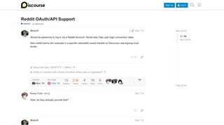 Reddit OAuth/API Support - feature - Discourse Meta