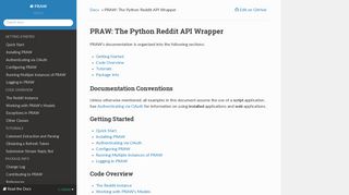 PRAW: The Python Reddit API Wrapper — PRAW 6.1.1.dev0 ...
