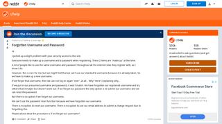 Forgotten Username and Password : help - Reddit