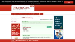 Home Choice in Redditch (Worcestershire). - Housing Care