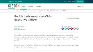 Reddy Ice Names New Chief Executive Officer - PR Newswire