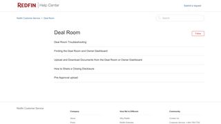 Deal Room – Redfin Customer Service