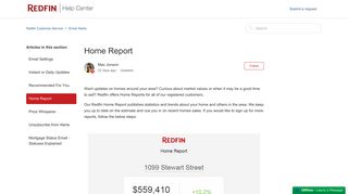 Home Report – Redfin Customer Service