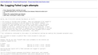 Re: Logging Failed Login attempts - Red Hat