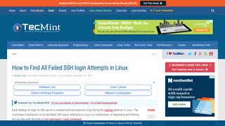 How to Find All Failed SSH login Attempts in Linux - Tecmint