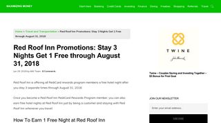 Red Roof Inn Promotions: Stay 3 Nights Get 1 Free through August 31 ...