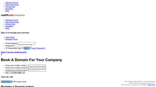 Domain Registration - Rediffmail Enterprise