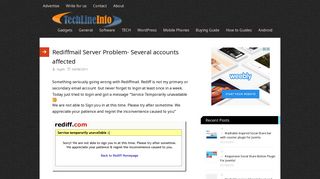 Rediffmail login problems | Rediffmail unable to login ... - Techline Info