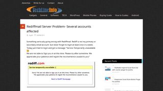 Rediffmail login problems | Rediffmail unable to login ... - TechLineinfo