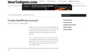 Create Rediffmail Account for Free Now - HowToSignIn