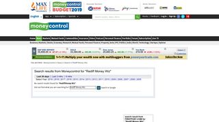 Rediff Money Wiz : News Search result - Moneycontrol