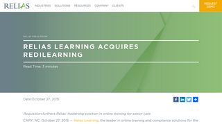 Relias Learning Acquires RediLearning | Relias