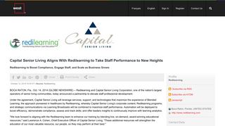 Capital Senior Living Aligns With Redilearning to Take Staff ...