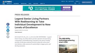Legend Senior Living Partners With Redilearning to Take Individual ...